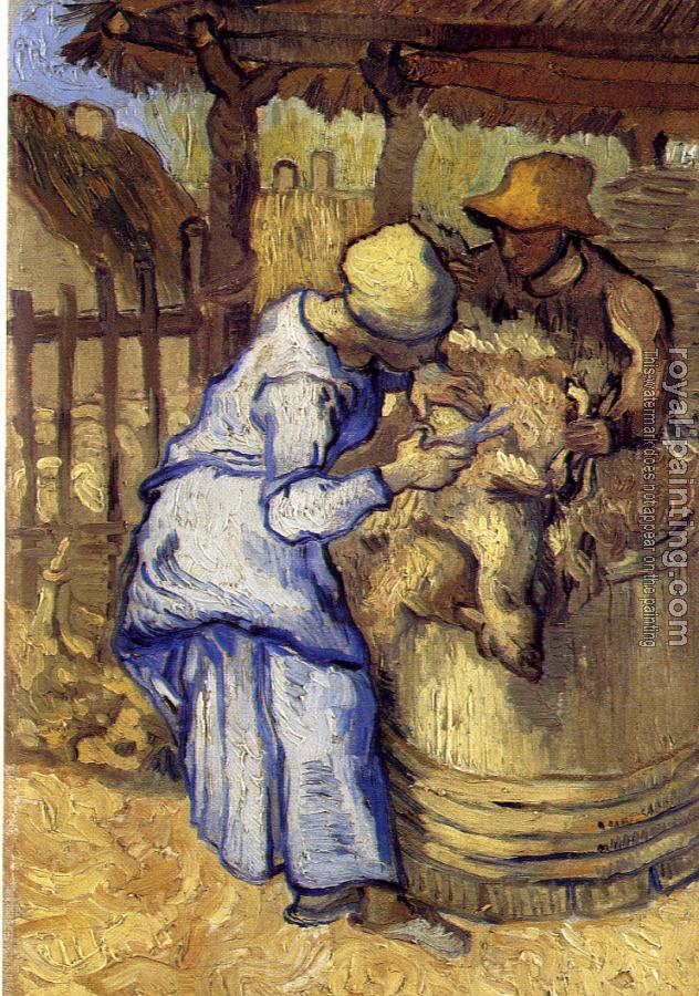 Sheep Shearers After Millet By Vincent Van Gogh Oil Painting